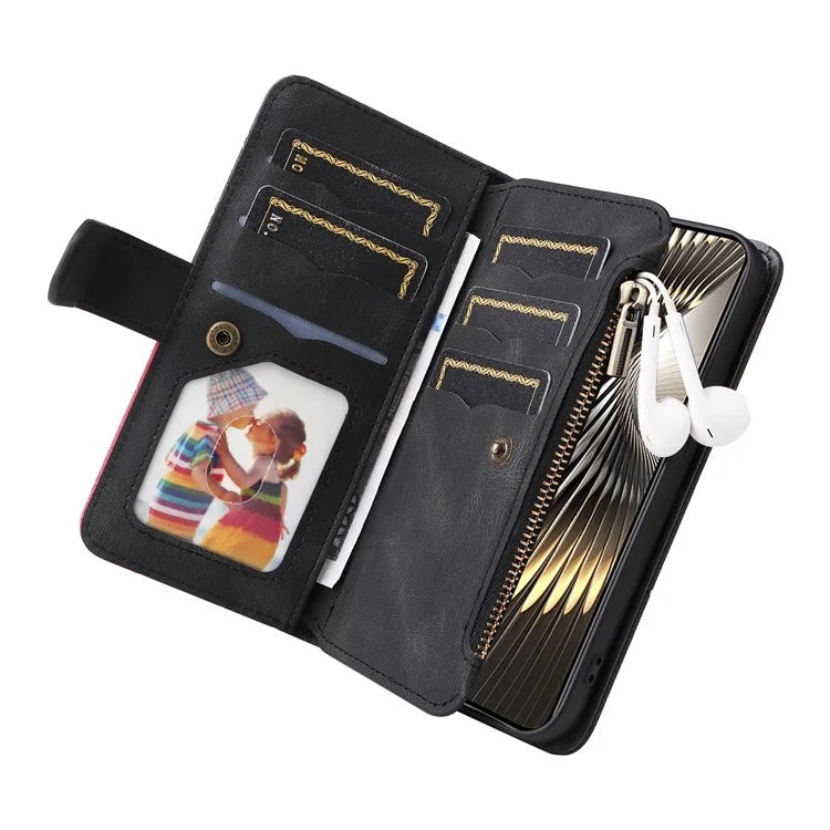KT Multi-Function Series-5 For Xiaomi Redmi Turbo 3 5G / Poco F6 5G Cover PU Leather Dual Color Splicing Cell Phone Case