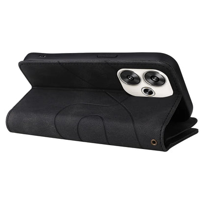 KT Multi-Function Series-5 For Xiaomi Redmi Turbo 3 5G / Poco F6 5G Cover PU Leather Dual Color Splicing Cell Phone Case