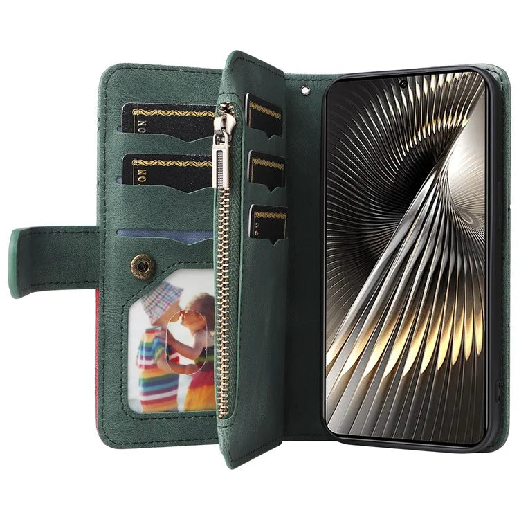 KT Multi-Function Series-5 For Xiaomi Redmi Turbo 3 5G / Poco F6 5G Cover PU Leather Dual Color Splicing Cell Phone Case