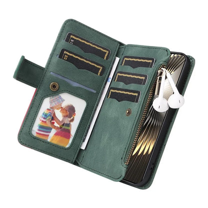 KT Multi-Function Series-5 For Xiaomi Redmi Turbo 3 5G / Poco F6 5G Cover PU Leather Dual Color Splicing Cell Phone Case