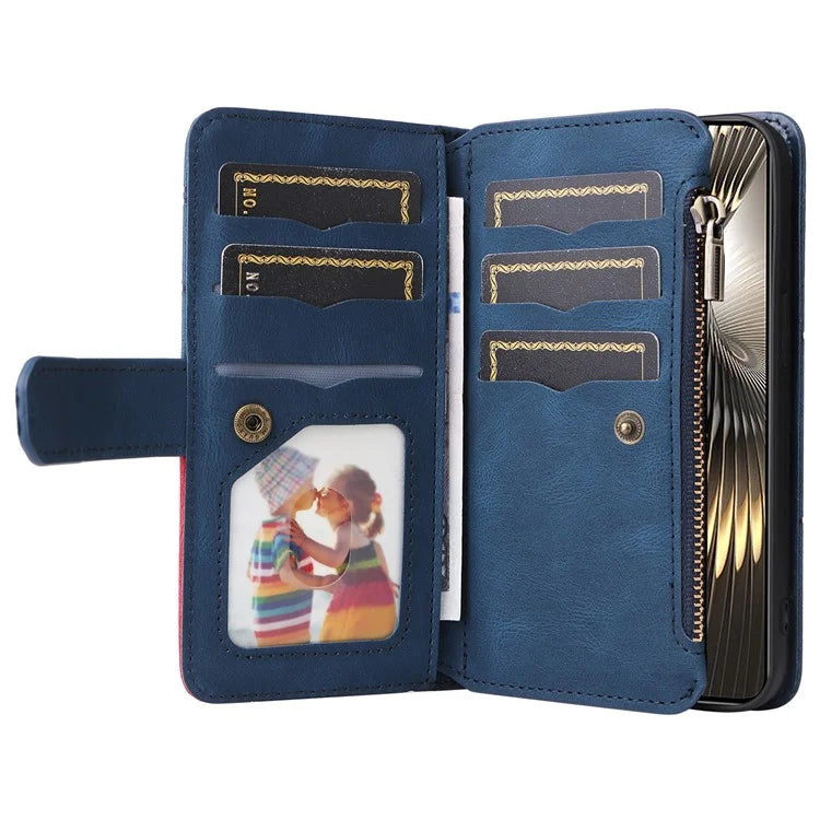 KT Multi-Function Series-5 For Xiaomi Redmi Turbo 3 5G / Poco F6 5G Cover PU Leather Dual Color Splicing Cell Phone Case