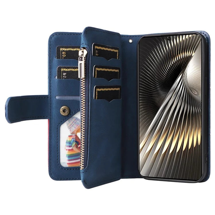 KT Multi-Function Series-5 For Xiaomi Redmi Turbo 3 5G / Poco F6 5G Cover PU Leather Dual Color Splicing Cell Phone Case