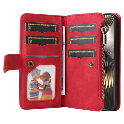 KT Multi-Function Series-5 For Xiaomi Redmi Turbo 3 5G / Poco F6 5G Cover PU Leather Dual Color Splicing Cell Phone Case