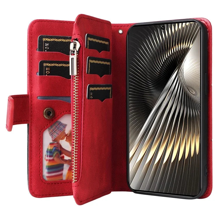 KT Multi-Function Series-5 For Xiaomi Redmi Turbo 3 5G / Poco F6 5G Cover PU Leather Dual Color Splicing Cell Phone Case