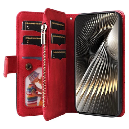 KT Multi-Function Series-5 For Xiaomi Redmi Turbo 3 5G / Poco F6 5G Cover PU Leather Dual Color Splicing Cell Phone Case