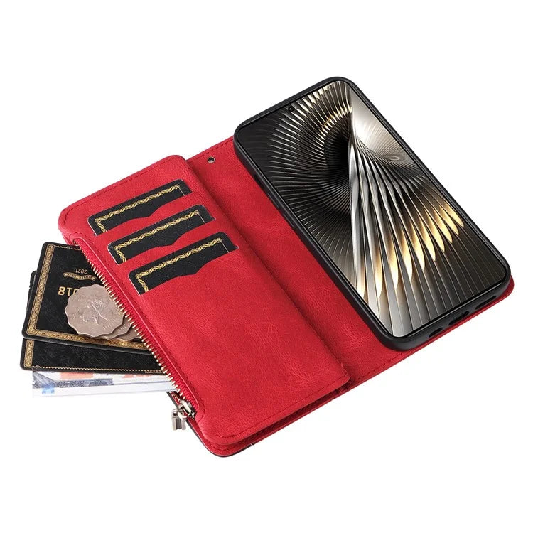 KT Multi-Function Series-5 For Xiaomi Redmi Turbo 3 5G / Poco F6 5G Cover PU Leather Dual Color Splicing Cell Phone Case
