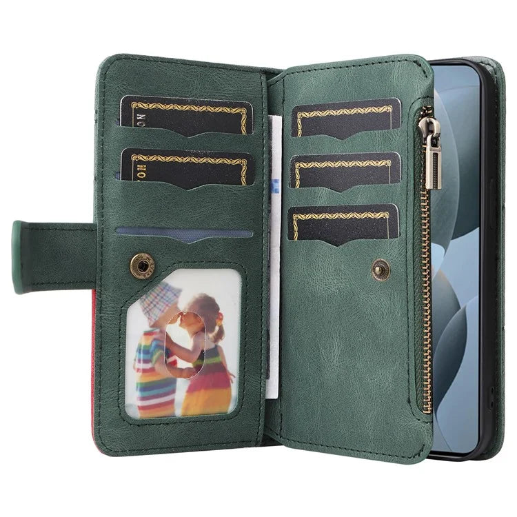 KT Multi-Function Series-5 For Xiaomi Redmi K70 5G / K70 Pro 5G / Poco F6 Pro 5G PU Leather Dual Color Splicing Phone Case