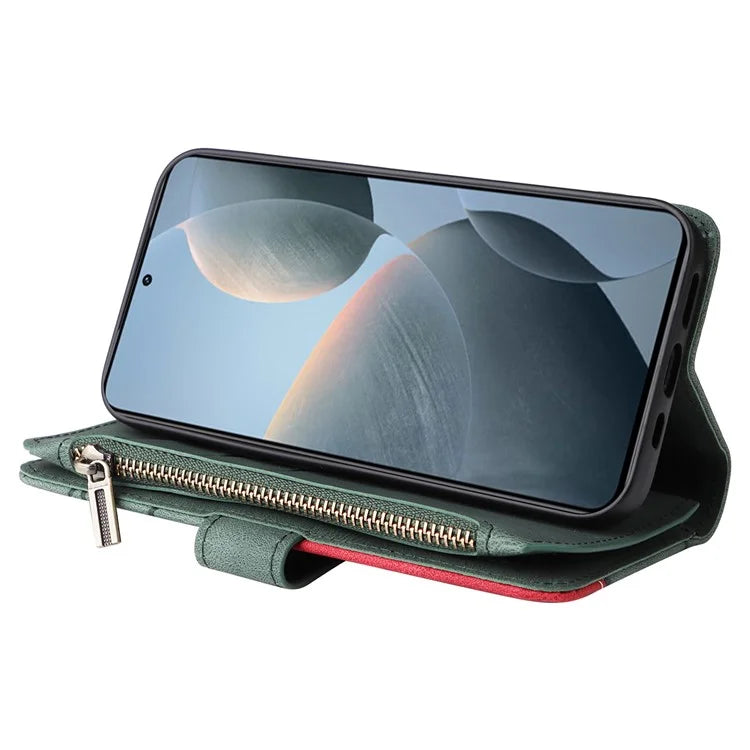 KT Multi-Function Series-5 For Xiaomi Redmi K70 5G / K70 Pro 5G / Poco F6 Pro 5G PU Leather Dual Color Splicing Phone Case