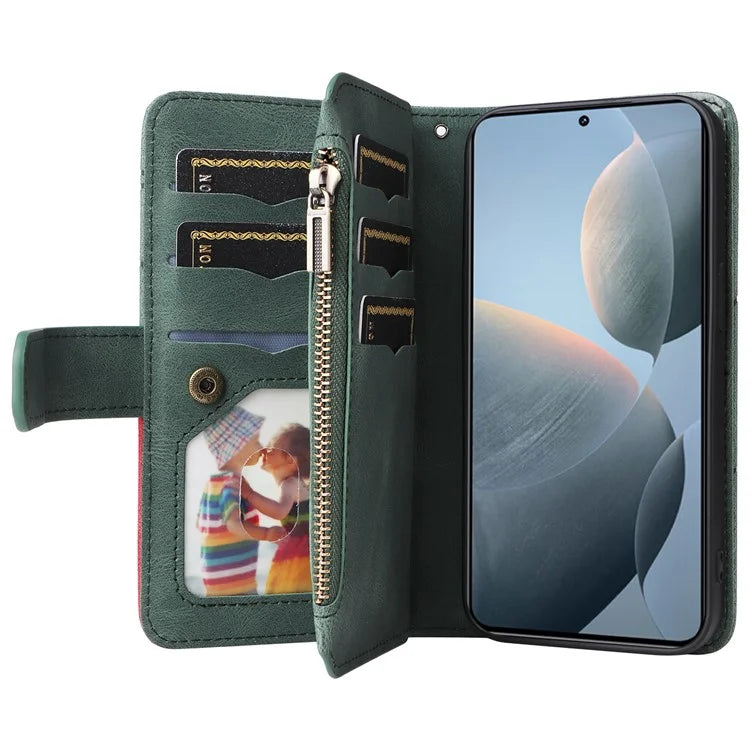 KT Multi-Function Series-5 For Xiaomi Redmi K70 5G / K70 Pro 5G / Poco F6 Pro 5G PU Leather Dual Color Splicing Phone Case