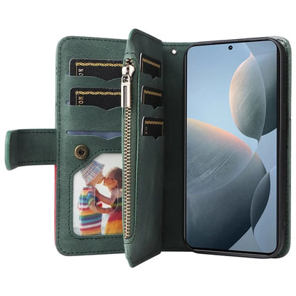 KT Multi-Function Series-5 For Xiaomi Redmi K70 5G / K70 Pro 5G / Poco F6 Pro 5G PU Leather Dual Color Splicing Phone Case