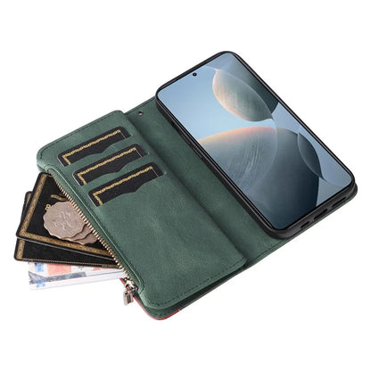 KT Multi-Function Series-5 For Xiaomi Redmi K70 5G / K70 Pro 5G / Poco F6 Pro 5G PU Leather Dual Color Splicing Phone Case