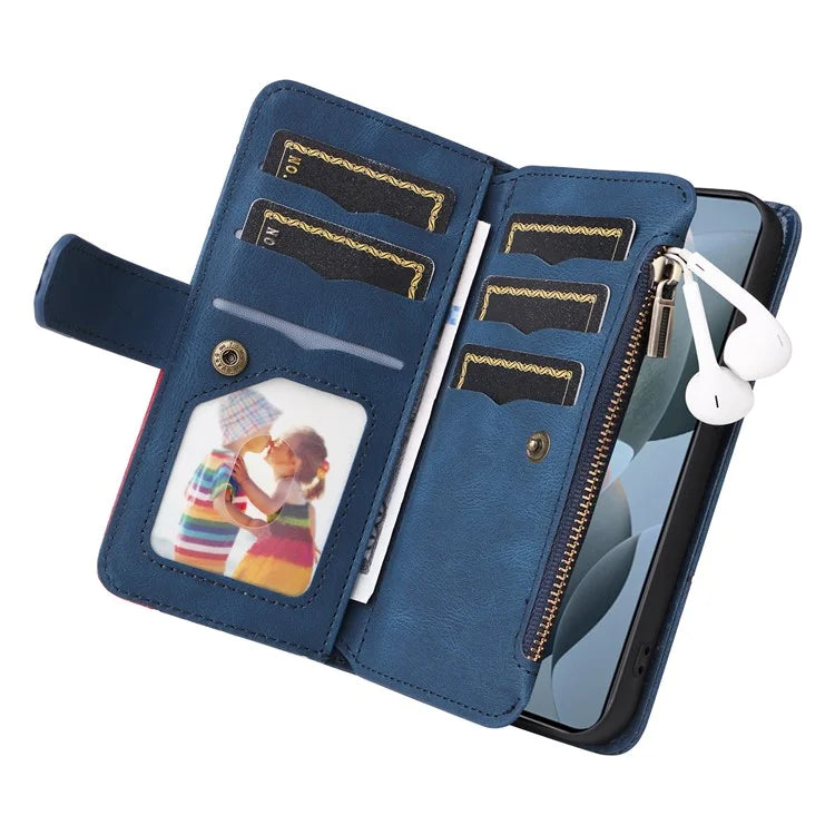 KT Multi-Function Series-5 For Xiaomi Redmi K70 5G / K70 Pro 5G / Poco F6 Pro 5G PU Leather Dual Color Splicing Phone Case