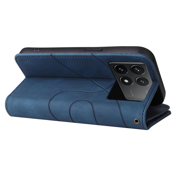 KT Multi-Function Series-5 For Xiaomi Redmi K70 5G / K70 Pro 5G / Poco F6 Pro 5G PU Leather Dual Color Splicing Phone Case
