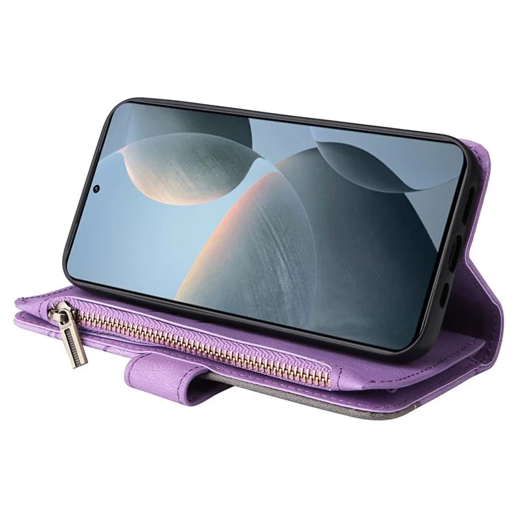 KT Multi-Function Series-5 For Xiaomi Redmi K70 5G / K70 Pro 5G / Poco F6 Pro 5G PU Leather Dual Color Splicing Phone Case