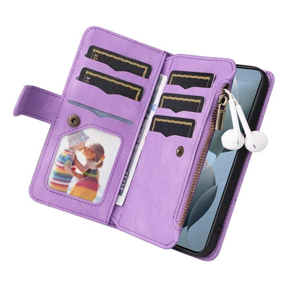 KT Multi-Function Series-5 For Xiaomi Redmi K70 5G / K70 Pro 5G / Poco F6 Pro 5G PU Leather Dual Color Splicing Phone Case