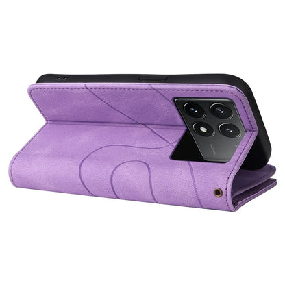 KT Multi-Function Series-5 For Xiaomi Redmi K70 5G / K70 Pro 5G / Poco F6 Pro 5G PU Leather Dual Color Splicing Phone Case