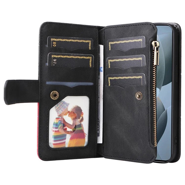 KT Multi-Function Series-5 For Xiaomi Redmi K70 5G / K70 Pro 5G / Poco F6 Pro 5G PU Leather Dual Color Splicing Phone Case