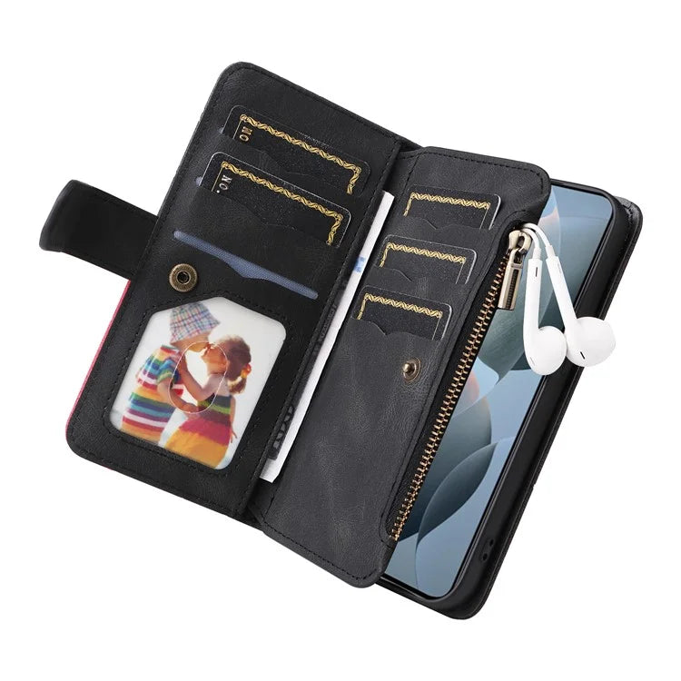 KT Multi-Function Series-5 For Xiaomi Redmi K70 5G / K70 Pro 5G / Poco F6 Pro 5G PU Leather Dual Color Splicing Phone Case