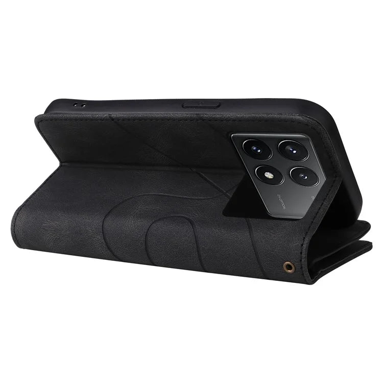 KT Multi-Function Series-5 For Xiaomi Redmi K70 5G / K70 Pro 5G / Poco F6 Pro 5G PU Leather Dual Color Splicing Phone Case