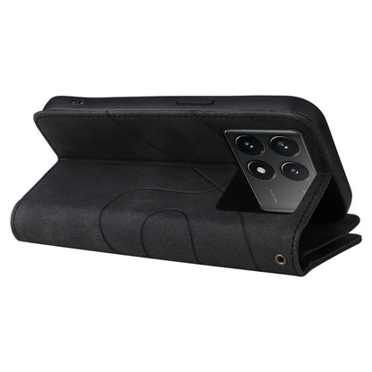 KT Multi-Function Series-5 For Xiaomi Redmi K70 5G / K70 Pro 5G / Poco F6 Pro 5G PU Leather Dual Color Splicing Phone Case