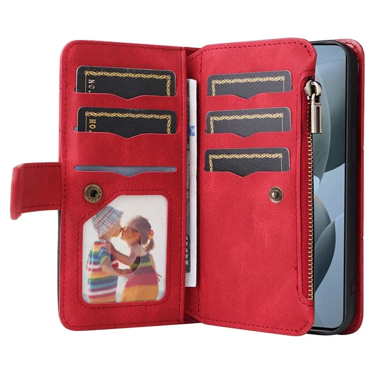KT Multi-Function Series-5 For Xiaomi Redmi K70 5G / K70 Pro 5G / Poco F6 Pro 5G PU Leather Dual Color Splicing Phone Case