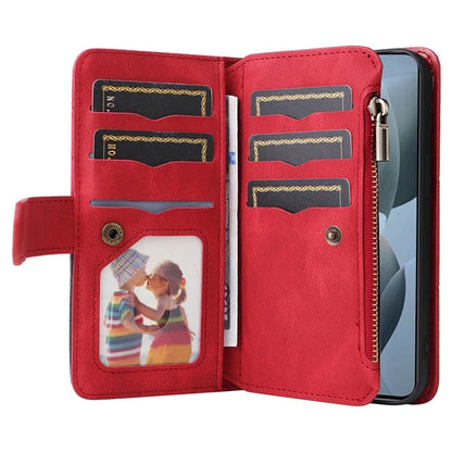 KT Multi-Function Series-5 For Xiaomi Redmi K70 5G / K70 Pro 5G / Poco F6 Pro 5G PU Leather Dual Color Splicing Phone Case
