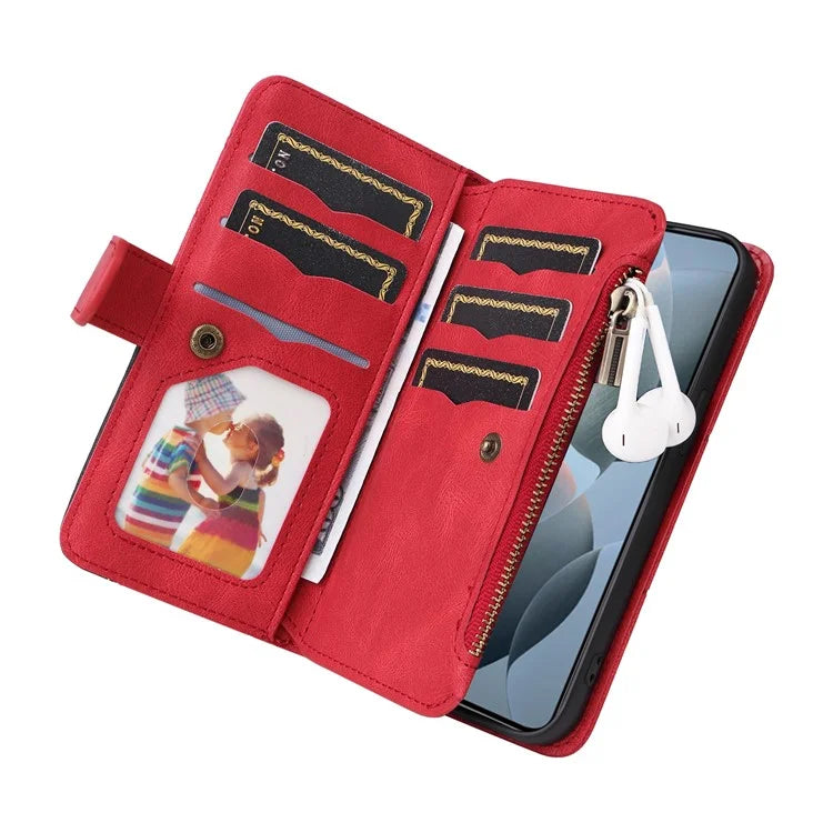 KT Multi-Function Series-5 For Xiaomi Redmi K70 5G / K70 Pro 5G / Poco F6 Pro 5G PU Leather Dual Color Splicing Phone Case