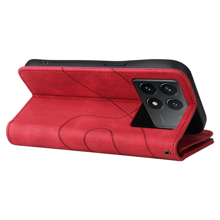 KT Multi-Function Series-5 For Xiaomi Redmi K70 5G / K70 Pro 5G / Poco F6 Pro 5G PU Leather Dual Color Splicing Phone Case