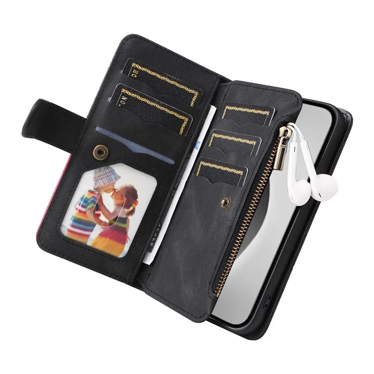 KT Multi-Function Series-5 For iPhone 16 Pro Max Cover PU Leather Dual Color Splicing Wallet Cell Phone Case