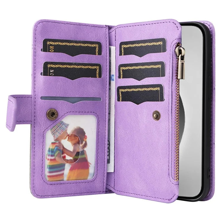 KT Multi-Function Series-5 For iPhone 16 Pro Max Cover PU Leather Dual Color Splicing Wallet Cell Phone Case