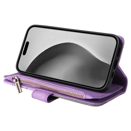 KT Multi-Function Series-5 For iPhone 16 Pro Max Cover PU Leather Dual Color Splicing Wallet Cell Phone Case