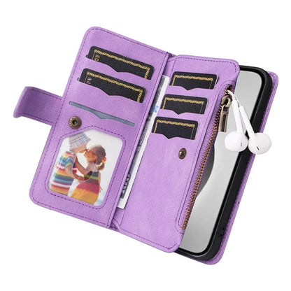 KT Multi-Function Series-5 For iPhone 16 Pro Max Cover PU Leather Dual Color Splicing Wallet Cell Phone Case