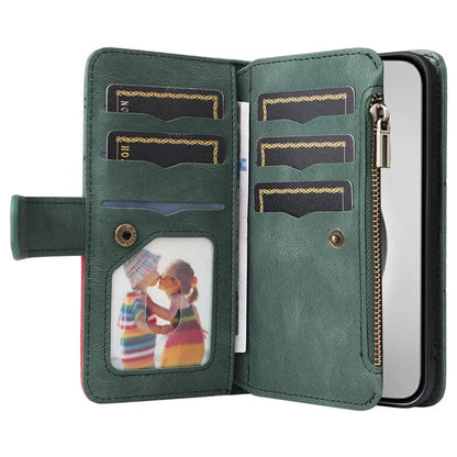 KT Multi-Function Series-5 For iPhone 16 Pro Max Cover PU Leather Dual Color Splicing Wallet Cell Phone Case