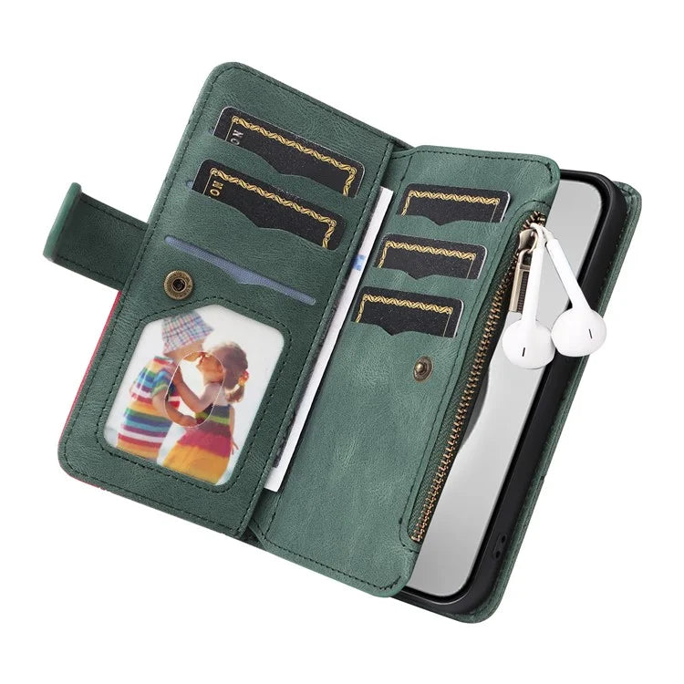 KT Multi-Function Series-5 For iPhone 16 Pro Max Cover PU Leather Dual Color Splicing Wallet Cell Phone Case