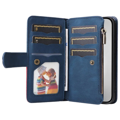 KT Multi-Function Series-5 For iPhone 16 Pro Max Cover PU Leather Dual Color Splicing Wallet Cell Phone Case
