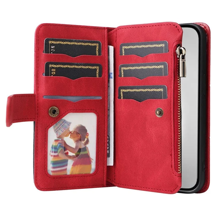 KT Multi-Function Series-5 For iPhone 16 Pro Max Cover PU Leather Dual Color Splicing Wallet Cell Phone Case
