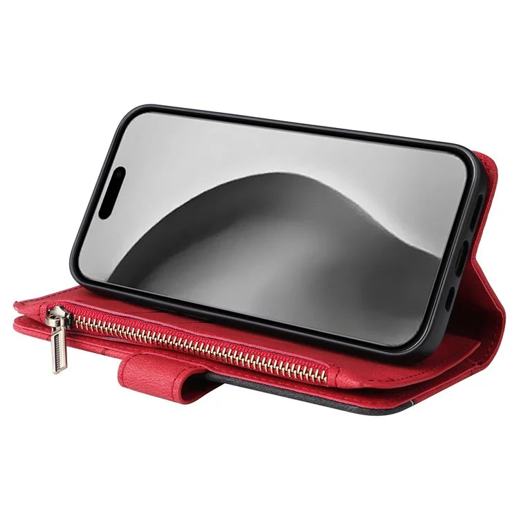 KT Multi-Function Series-5 For iPhone 16 Pro Max Cover PU Leather Dual Color Splicing Wallet Cell Phone Case