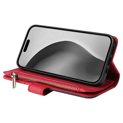KT Multi-Function Series-5 For iPhone 16 Pro Max Cover PU Leather Dual Color Splicing Wallet Cell Phone Case