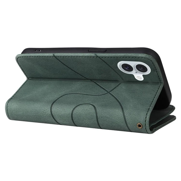 KT Multi-Function Series-5 For iPhone 16 Plus Cover PU Leather Dual Color Splicing Wallet Cell Phone Case