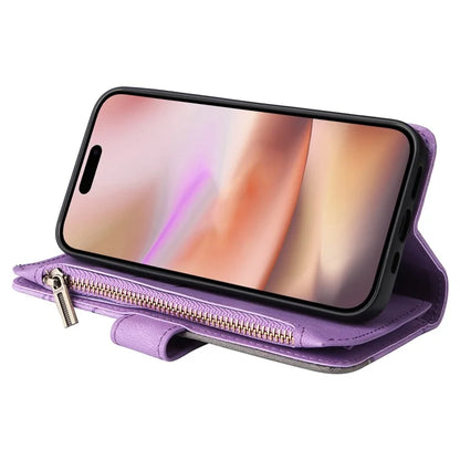 KT Multi-Function Series-5 For iPhone 16 Plus Cover PU Leather Dual Color Splicing Wallet Cell Phone Case