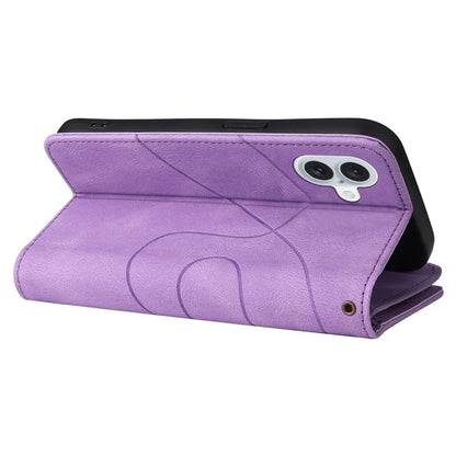 KT Multi-Function Series-5 For iPhone 16 Plus Cover PU Leather Dual Color Splicing Wallet Cell Phone Case