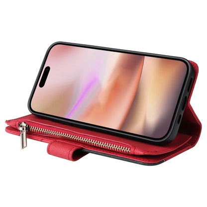 KT Multi-Function Series-5 For iPhone 16 Plus Cover PU Leather Dual Color Splicing Wallet Cell Phone Case