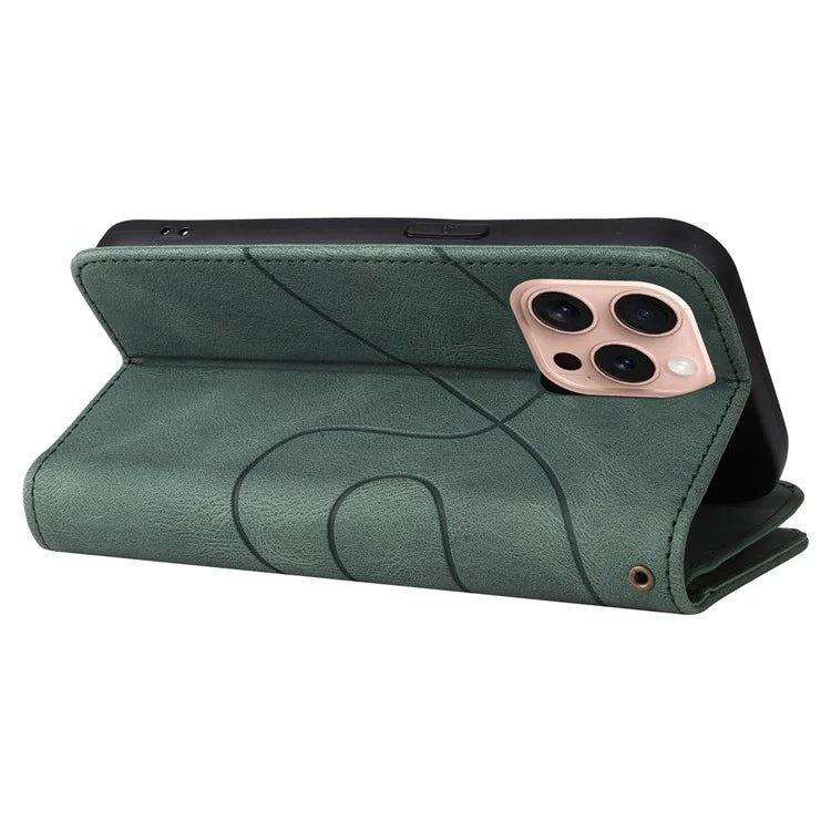 KT Multi-Function Series-5 For iPhone 16 Pro Cover PU Leather Dual Color Splicing Wallet Cell Phone Case