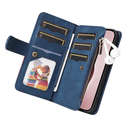 KT Multi-Function Series-5 For iPhone 16 Pro Cover PU Leather Dual Color Splicing Wallet Cell Phone Case