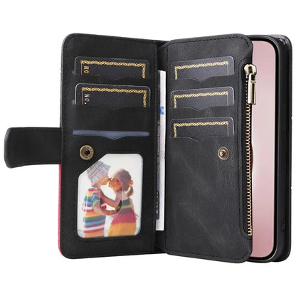 KT Multi-Function Series-5 For iPhone 16 Pro Cover PU Leather Dual Color Splicing Wallet Cell Phone Case