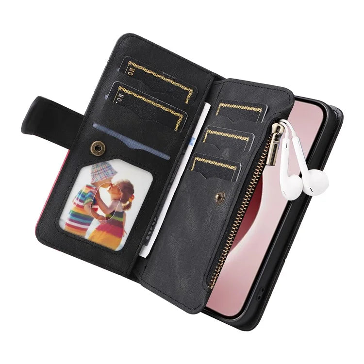 KT Multi-Function Series-5 For iPhone 16 Pro Cover PU Leather Dual Color Splicing Wallet Cell Phone Case