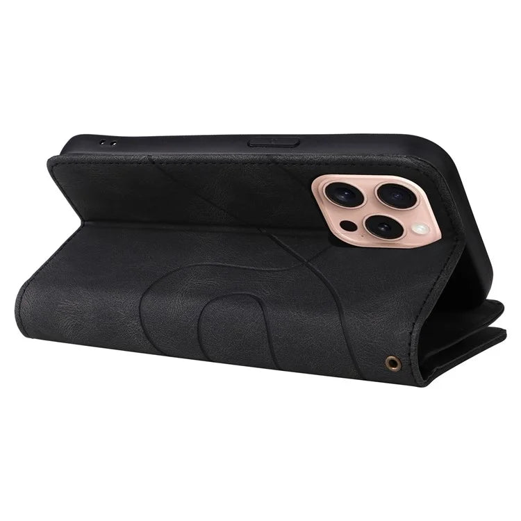 KT Multi-Function Series-5 For iPhone 16 Pro Cover PU Leather Dual Color Splicing Wallet Cell Phone Case