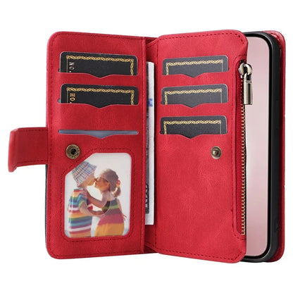 KT Multi-Function Series-5 For iPhone 16 Pro Cover PU Leather Dual Color Splicing Wallet Cell Phone Case