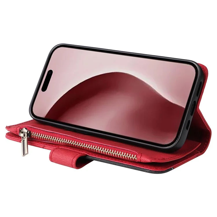 KT Multi-Function Series-5 For iPhone 16 Pro Cover PU Leather Dual Color Splicing Wallet Cell Phone Case