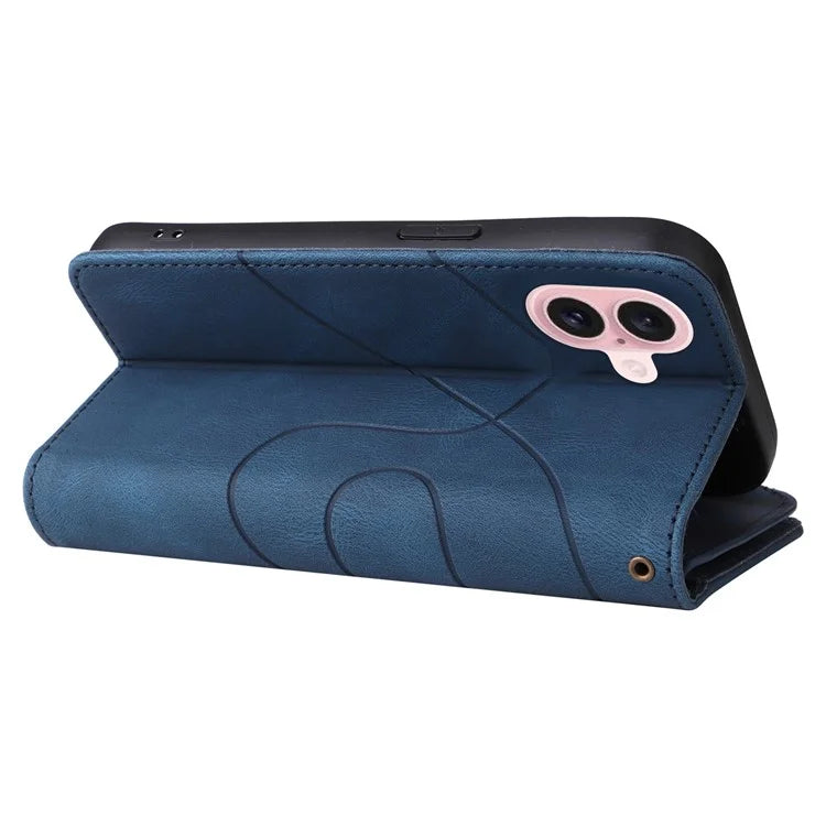 KT Multi-Function Series-5 For iPhone 16 Cover PU Leather Dual Color Splicing Wallet Cell Phone Case
